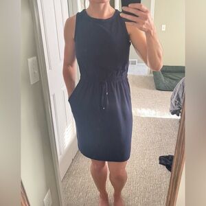 Eliza J Navy Midi Dress with Pockets